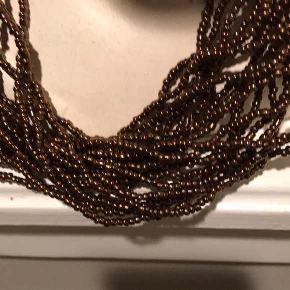 Necklace Multi Strand Brown with adjustable closure Bohemian Gypsy - Picture 4 of 7